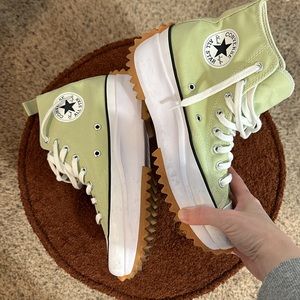 Matcha Green Converse platform style, size 9